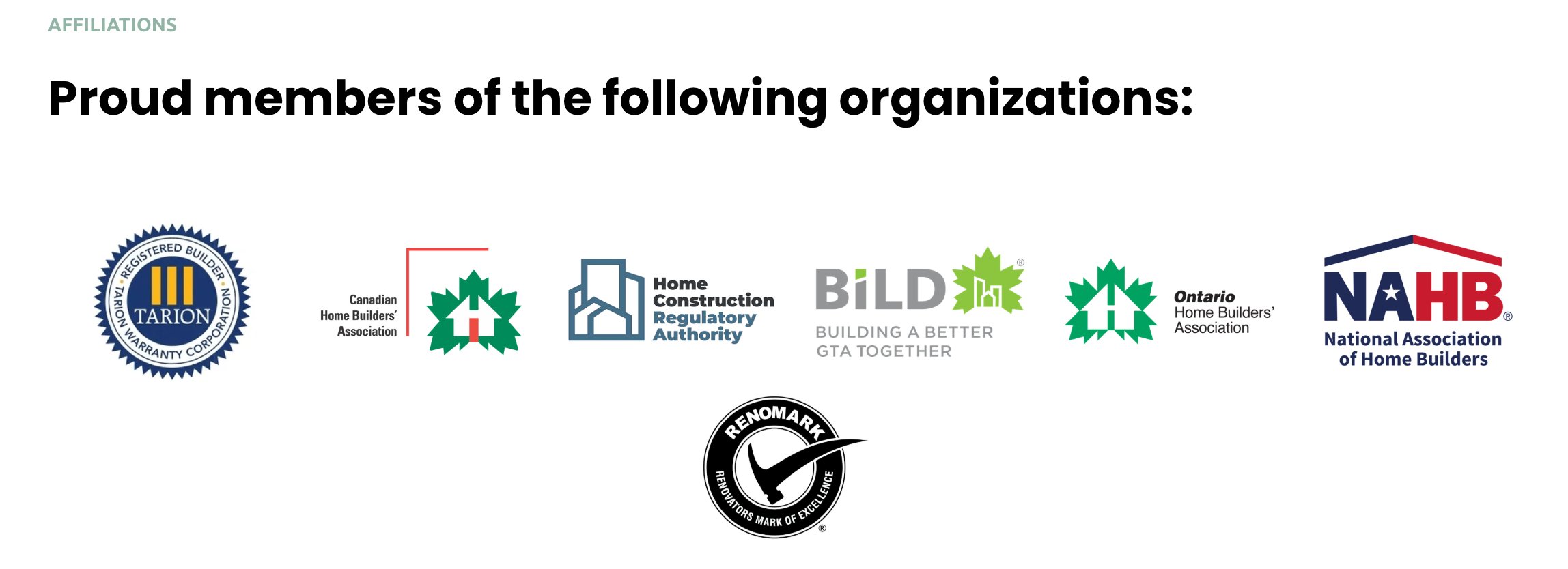 Industry certifications, memberships, and designations held by Prefab Builds Canada